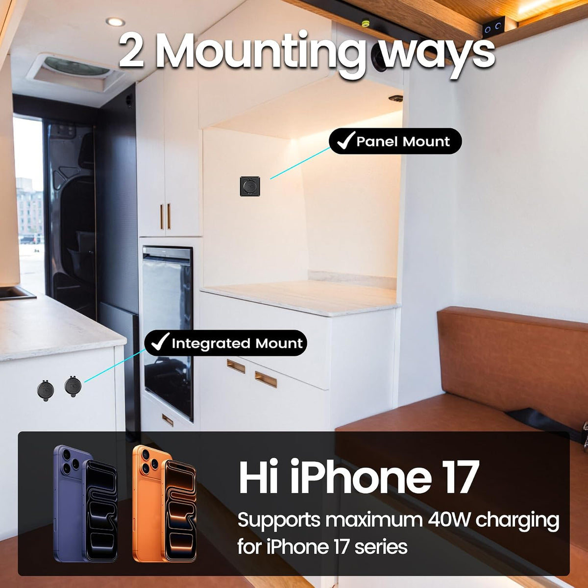 RV Dual USB C Outlet, 65W and 20W PD 3.0 USB Charging Station, 12V USB Charge...