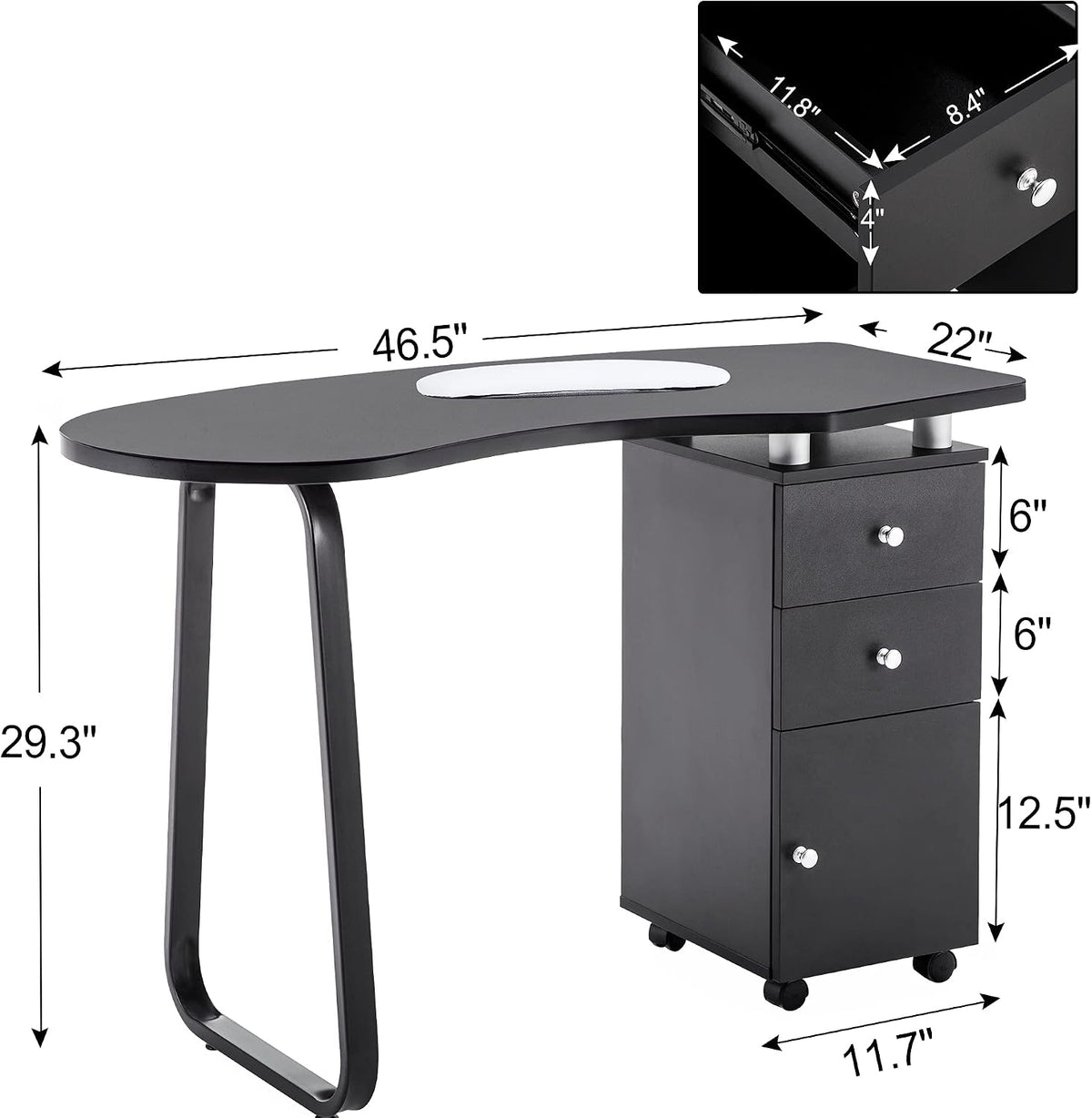 BarberPub Manicure Nail Table Spa Beauty Salon Station Professional Nail Desk...