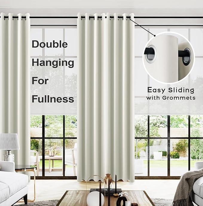 KOUFALL Floor to Ceiling Curtains 108 Inch Long 2 Panels Set