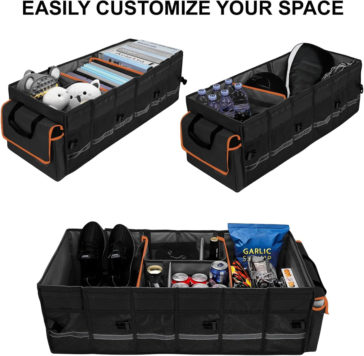 Car Trunk Organizer and Storage with Lid & Removable Leakproof Cooler Bag...