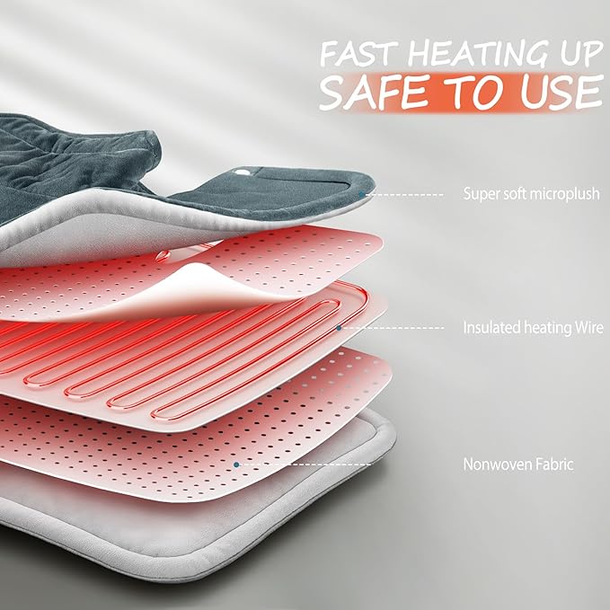 Neck Heating Pad Gifts for Dad, XL Weighted Shoulder Heat Pad, Back Pain Relief