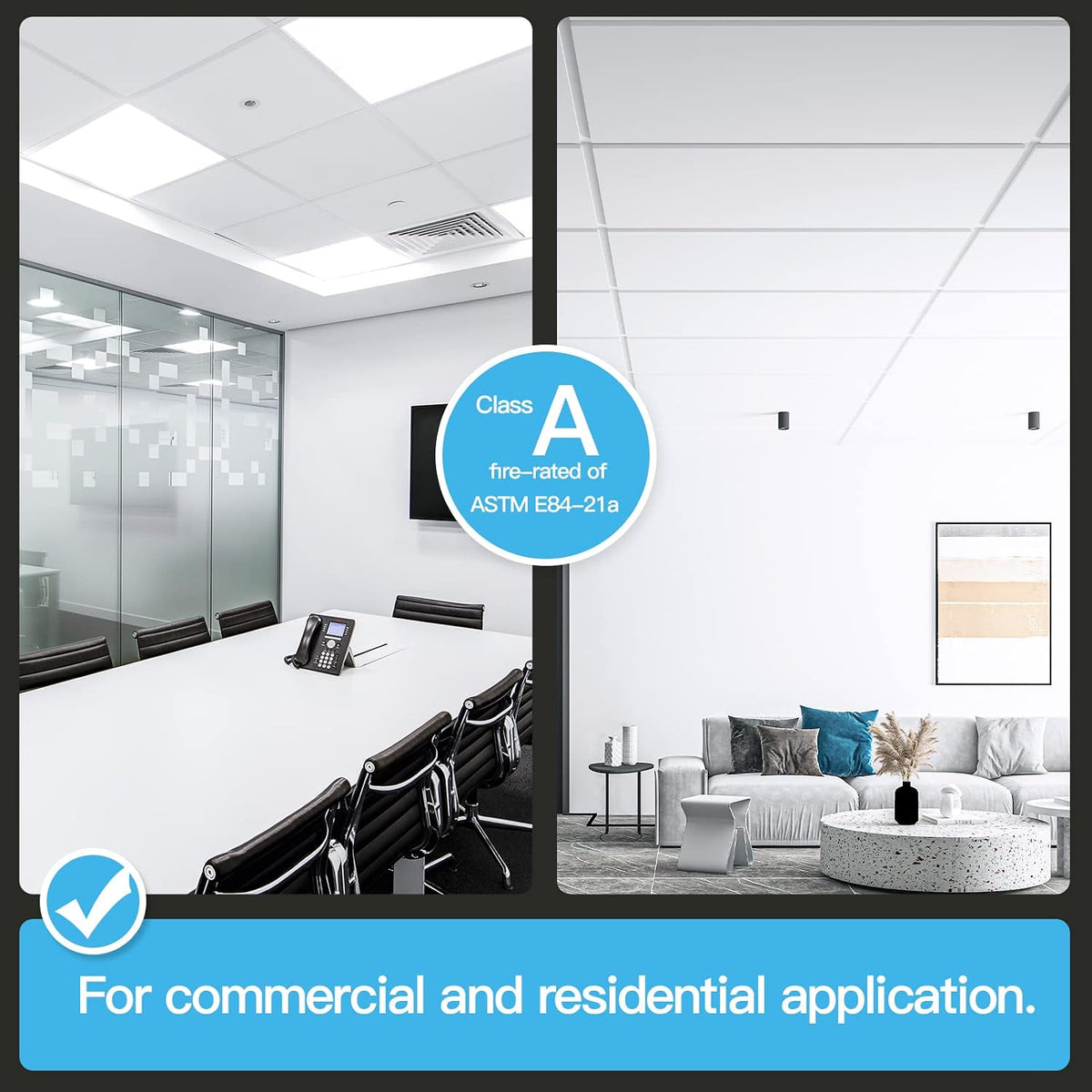 Art3d 10-Pack Smooth Drop Ceiling Tiles, No Sag and Breakage, White