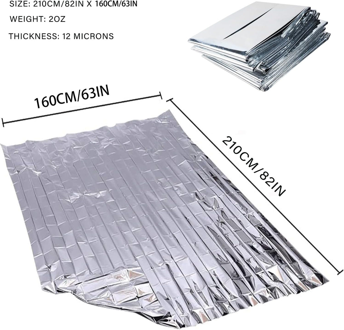 Emergency Foil Thermal Blanket shelter Survival Reflective Blankets