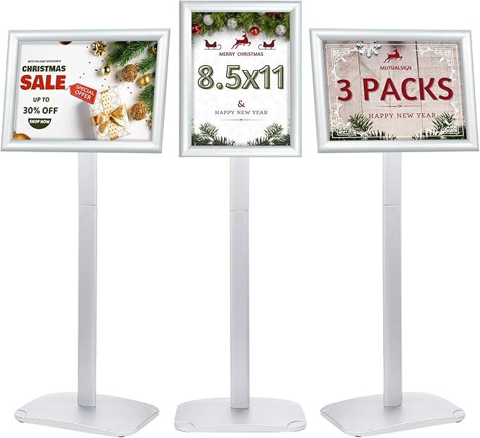 Mutualsign 3Pcs Heavy Duty Pedestal Sign Holder