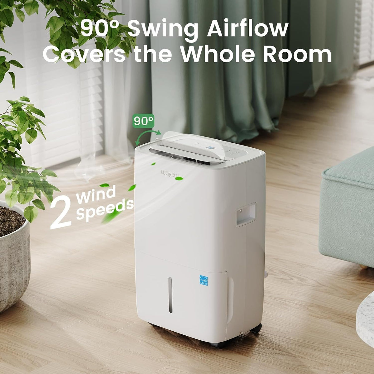 Waykar 120 Pints 6000 Sq. Ft 2025 Energy Star Dehumidifier for Basement