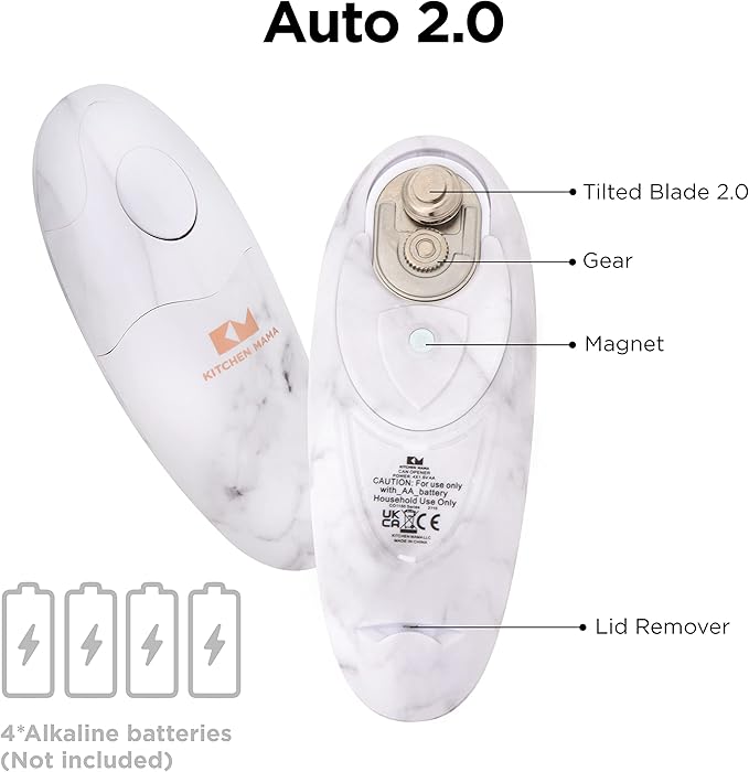 Kitchen Mama Auto 2.0 Electric Can Opener: Blade Opens Almost Any Can Pop or