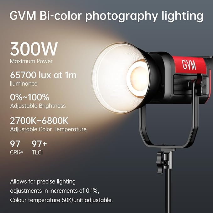 GVM Video Lighting 300W Bi-Color Studio Lights kit