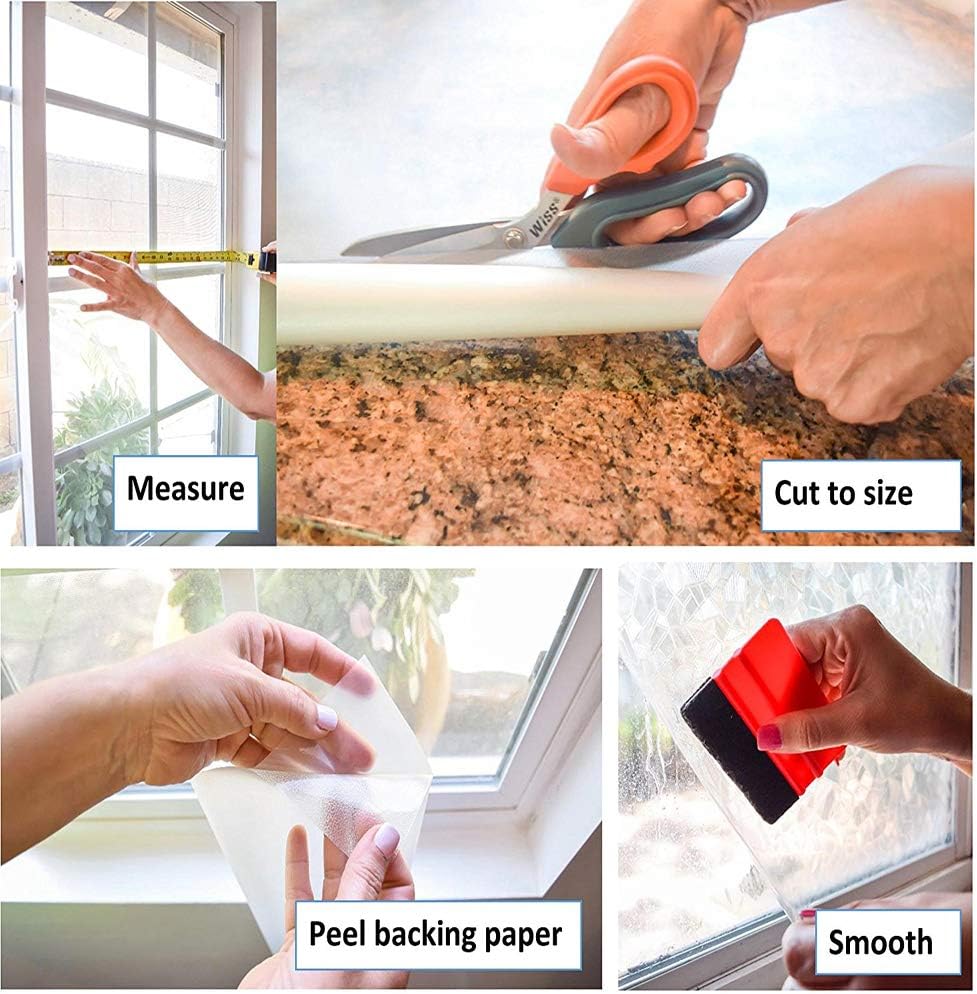 d-c-fix 346-0276-2PKA Self-Adhesive Privacy Glass Window Film, 17" x 78&...