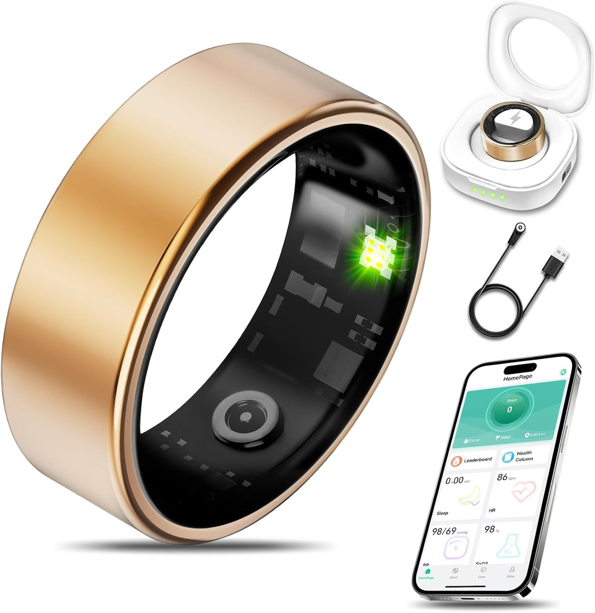 Smart Health Ring Fitness Tracker for Men Women, Rose Gold 11