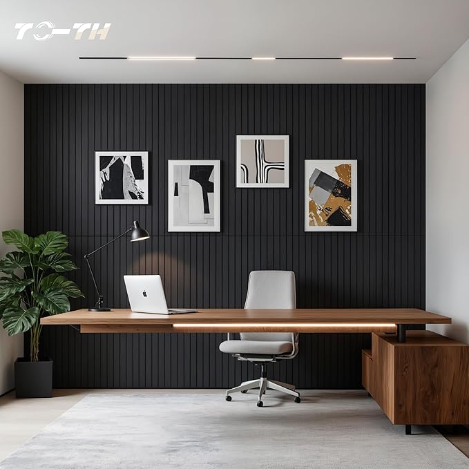 TO-TH Wood-Look Acoustic Wall Panels, 10 Pack 47.2” x 23.6” Sound Panels