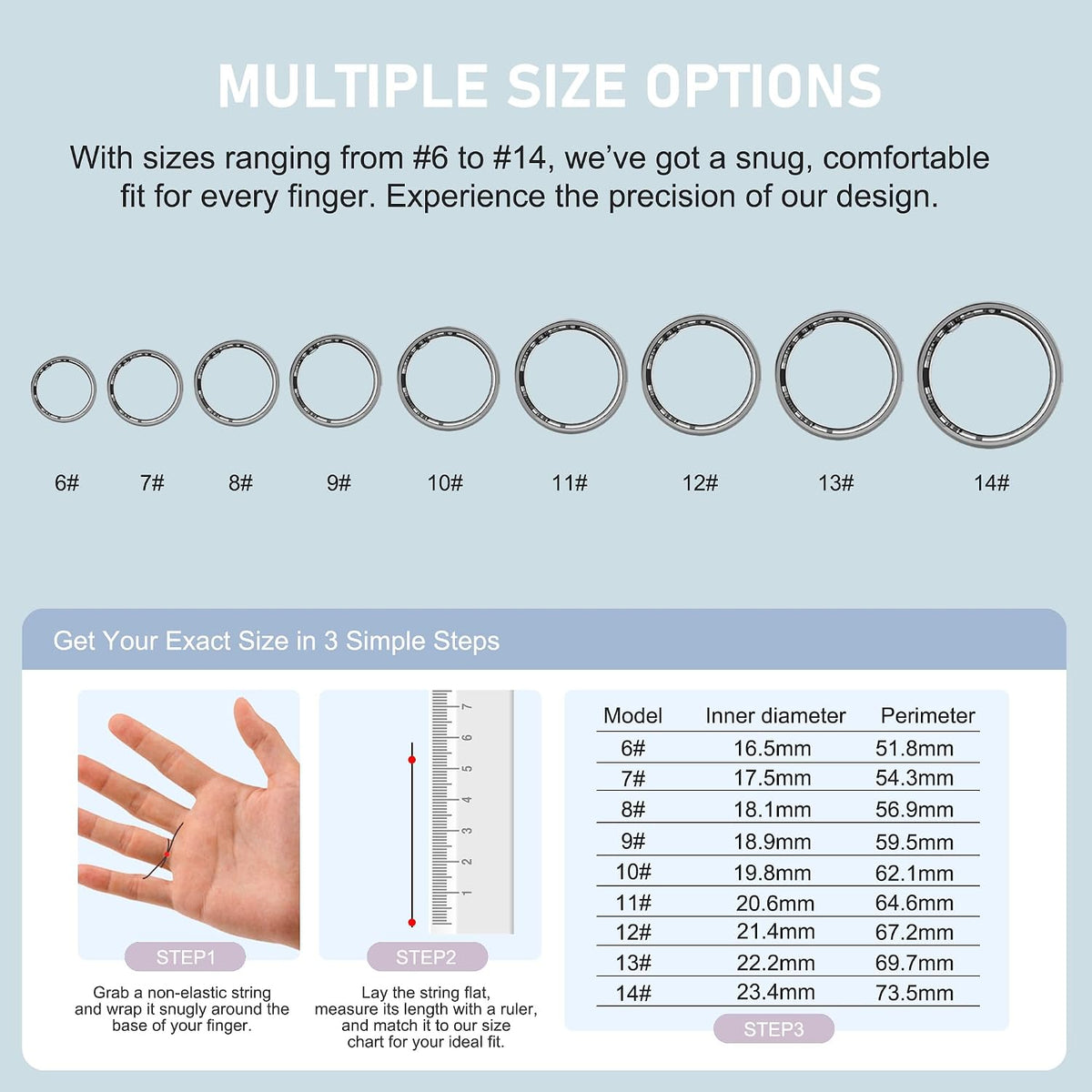 Smart Ring for Women & Men, Sleep & Fitness Tracker, No Subscription ...