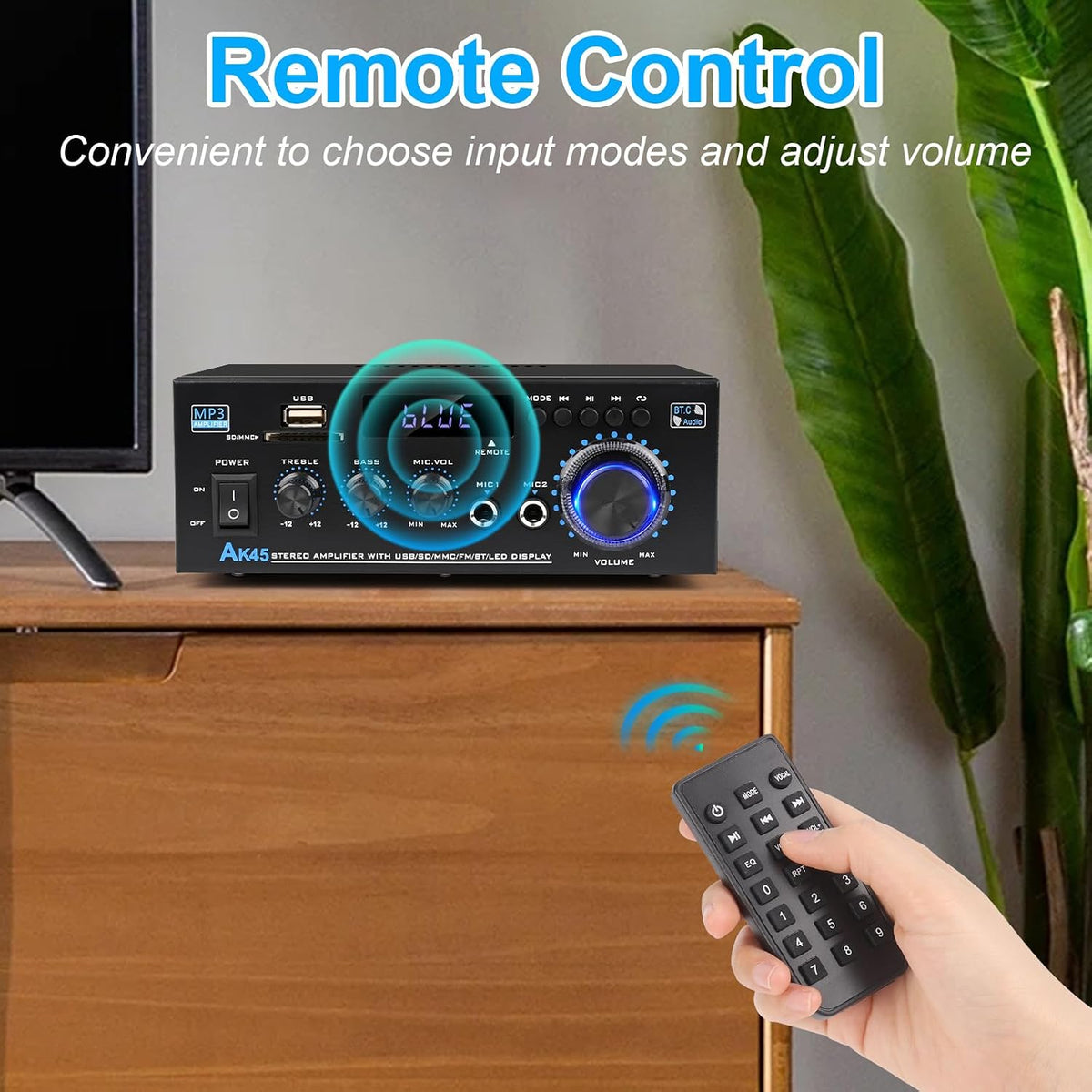 AK45 400W Bluetooth 5.0 Stereo Amplifier Receiver
