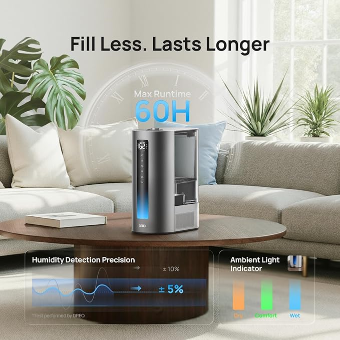 DREO 6L Humidifiers for Bedroom, Smart Warm & Cool Mist for Large Room