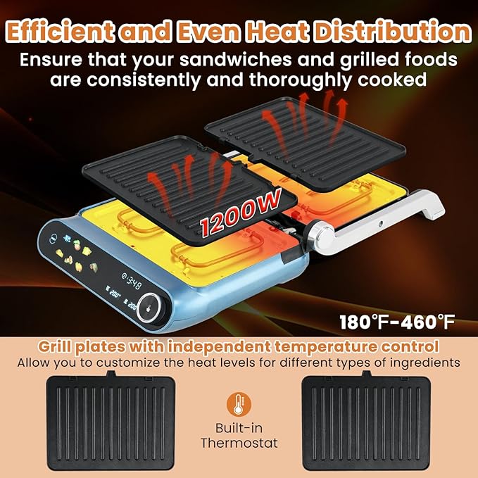 ARLIME Panini Grill Press Sandwich Maker, 1200W Electric Griddle