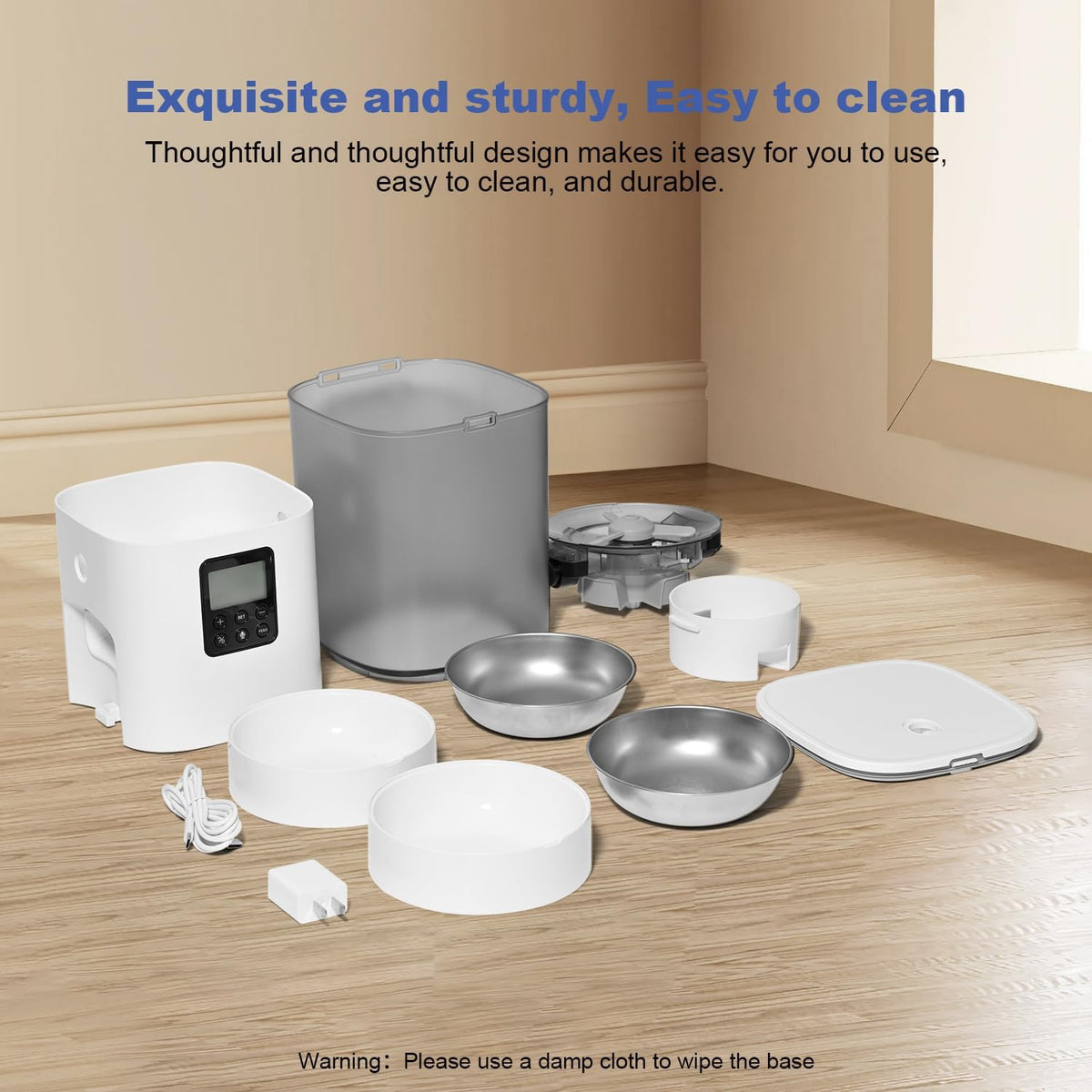 6L Automatic Cat Feeder, 2 Pets Timed Cat Dry Food Dispenser