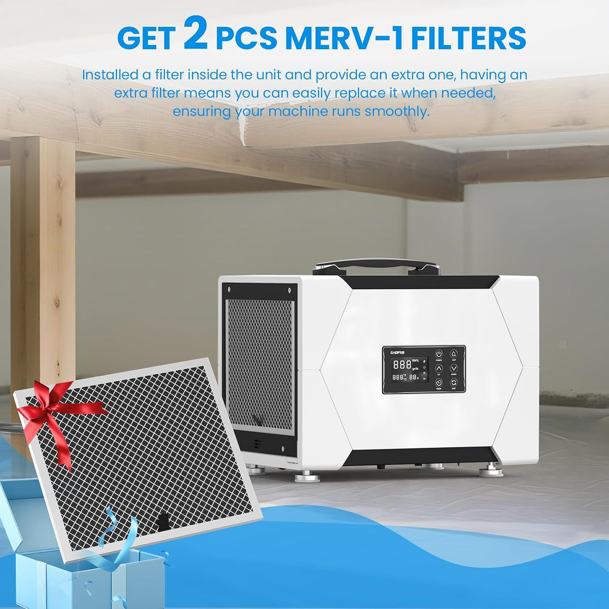 CADPXS 80 Pints Crawl Space Dehumidifier with Drain Hose