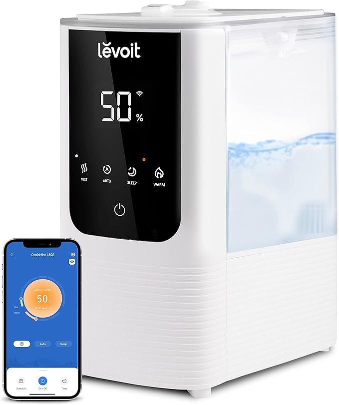 LEVOIT OasisMist Smart Cool and Warm Mist Humidifiers & 10-Pack Top Fill