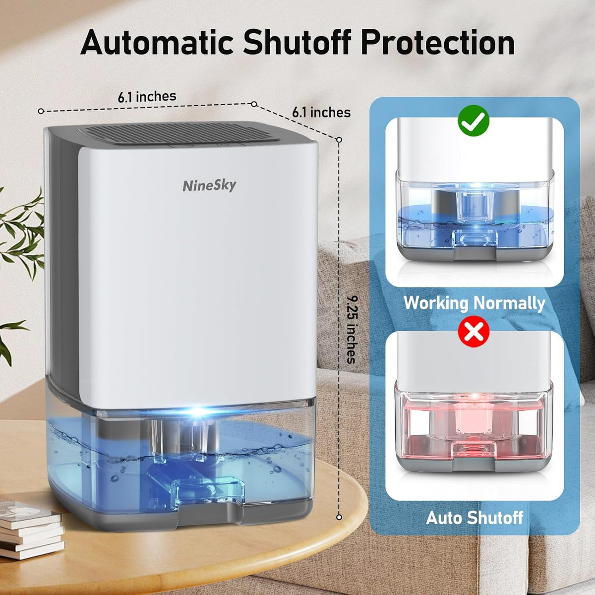 Small Dehumidifier for Home, 35oz Water Tank(300 sq.ft Coverage),Dehumidifier...