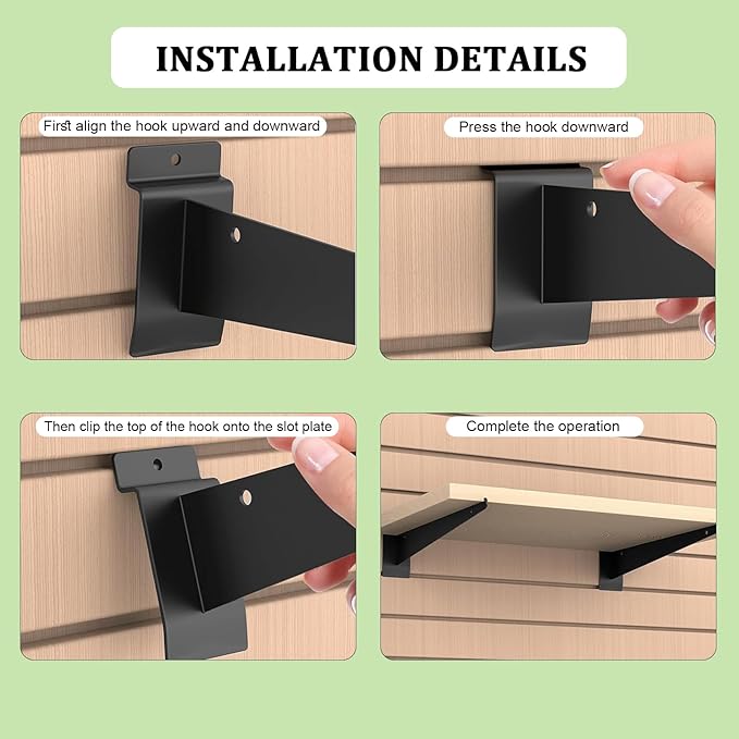 24Pcs Slatwall Shelf Bracket 14 inch, Heavy Duty Slatwall Knife Shelf Bracket