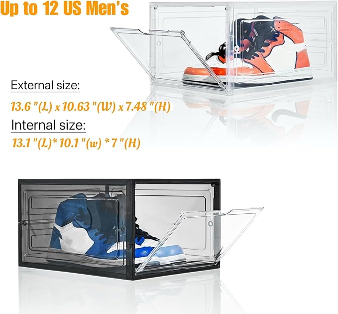 Attelite X-Large Clear Plastic Shoe Boxes (9Pack)