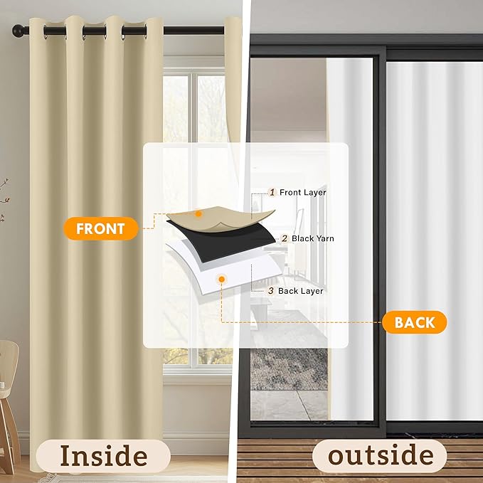 100% Blackout Curtains 108 Inch Length