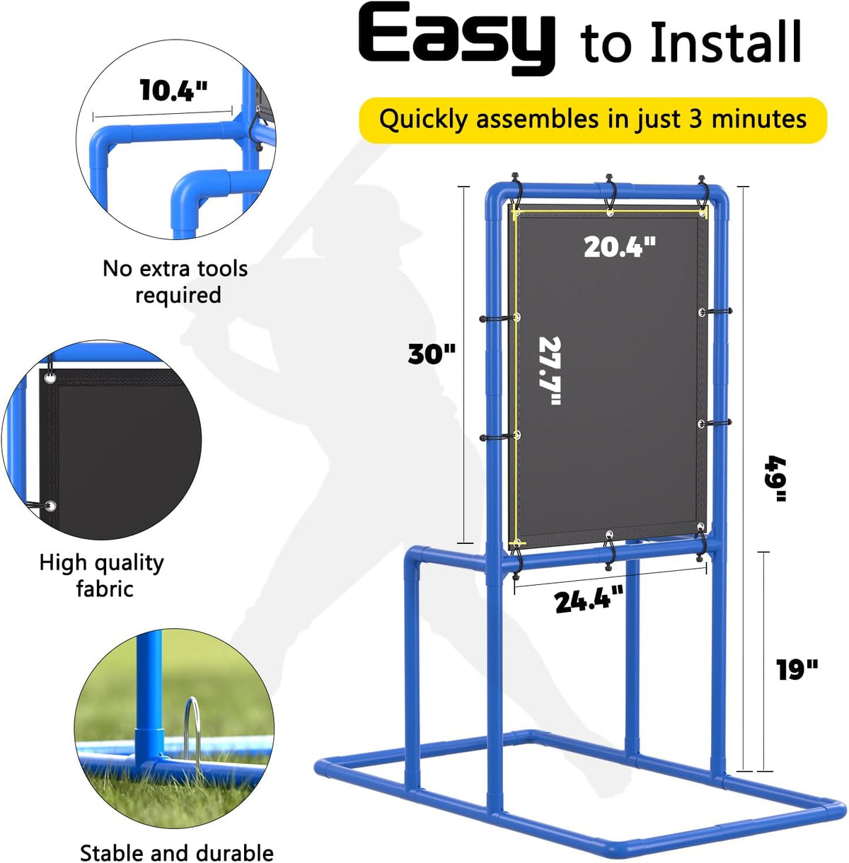 Baseball Strike Zone Target for Plastic Ball Pitching Target with Carry Bag