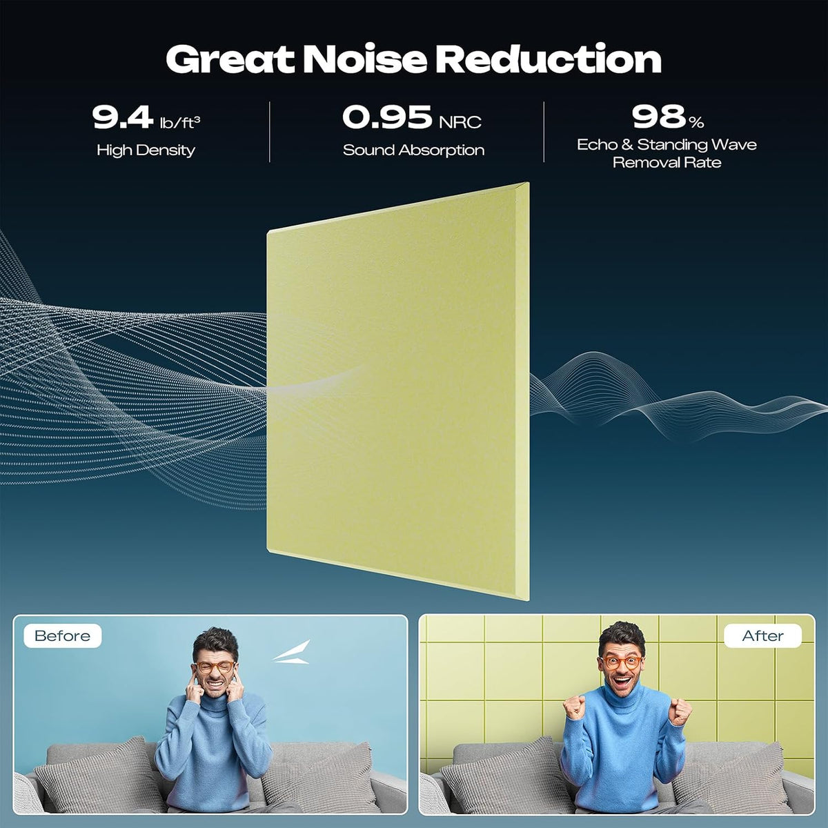 Sonicism 12 Pack Acoustic Wall Panels