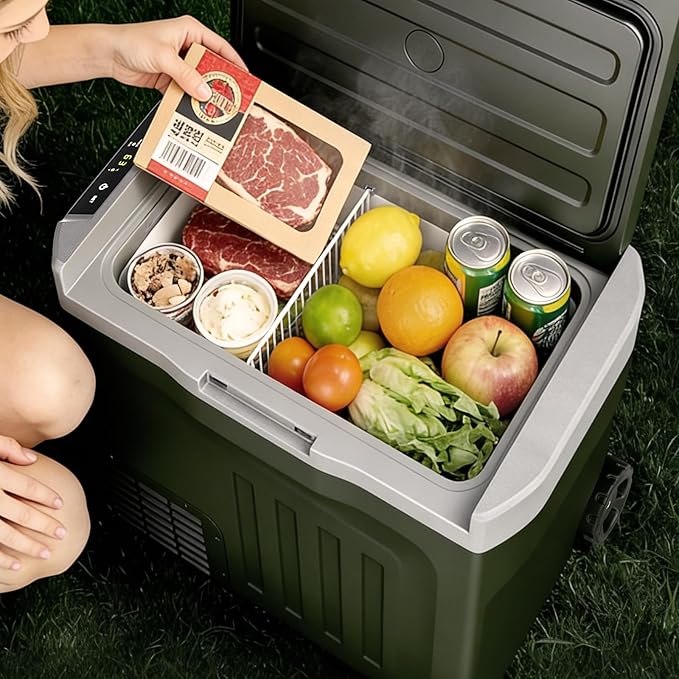 12V Portable Refrigerator, 42 Quart Dual-Voltage 12V/24V DC Car Cooler