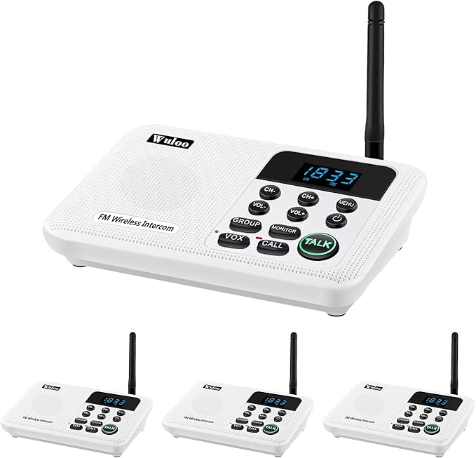Wuloo Intercoms Wireless for Home 1 Mile Range 22 Channel 100 Digital Code