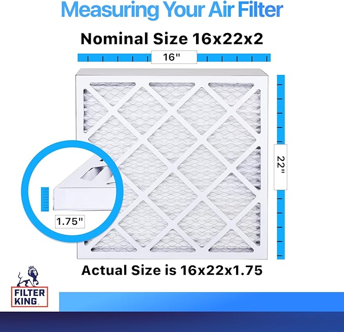 Filter King 16x22x2 Air Filter | 4-PACK | MERV 8 HVAC Pleated A/C Furnace