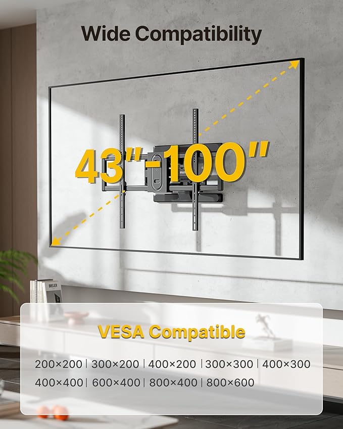 monTEK Heavy Duty Full Motion TV Wall Mount