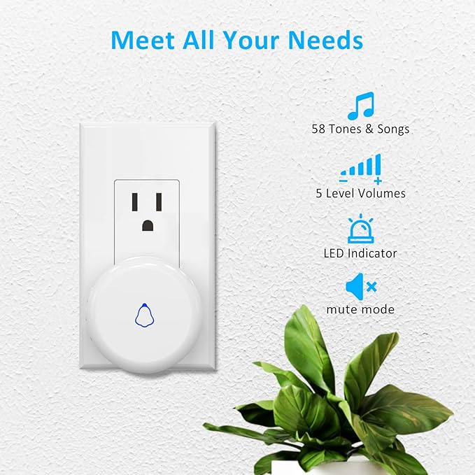 Wieless Door Bells Chimes, AMHEY Door Chime Doorbell