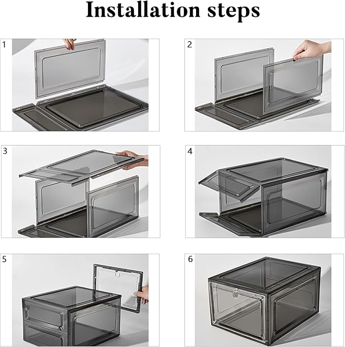 Attelite Upgrade 12pack Shoe Box Storage Containers, Thicken Sturdy Clear