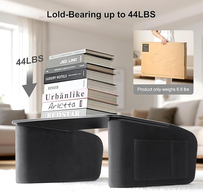 Lap Desk for Adults with Arm Rests, Ergonomic Laptop Pillow Stand for Bed