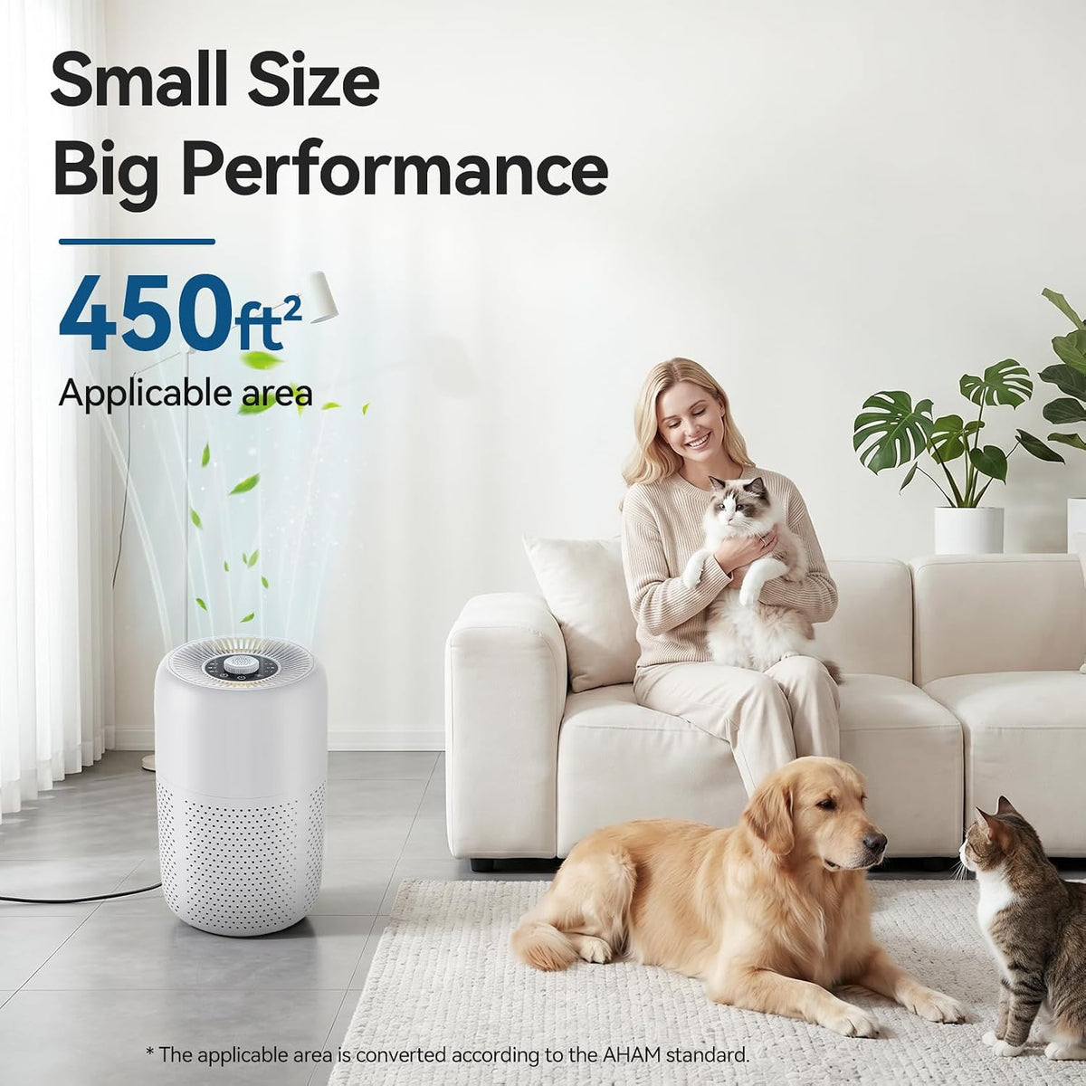 YARIKI Air Purifiers for Bedroom,High Efficiency Up to 450 Ft²