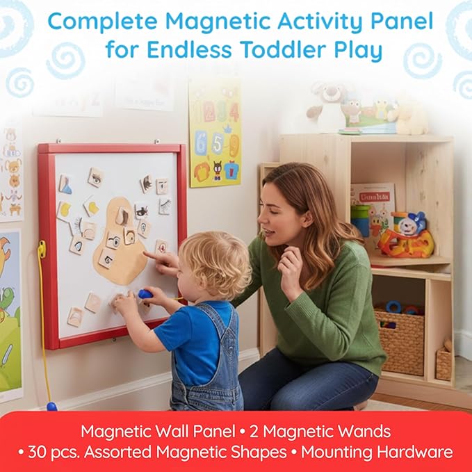 Magnetic Toddler Activity Wall Panel Toy – Interactive Wall Busy Board –