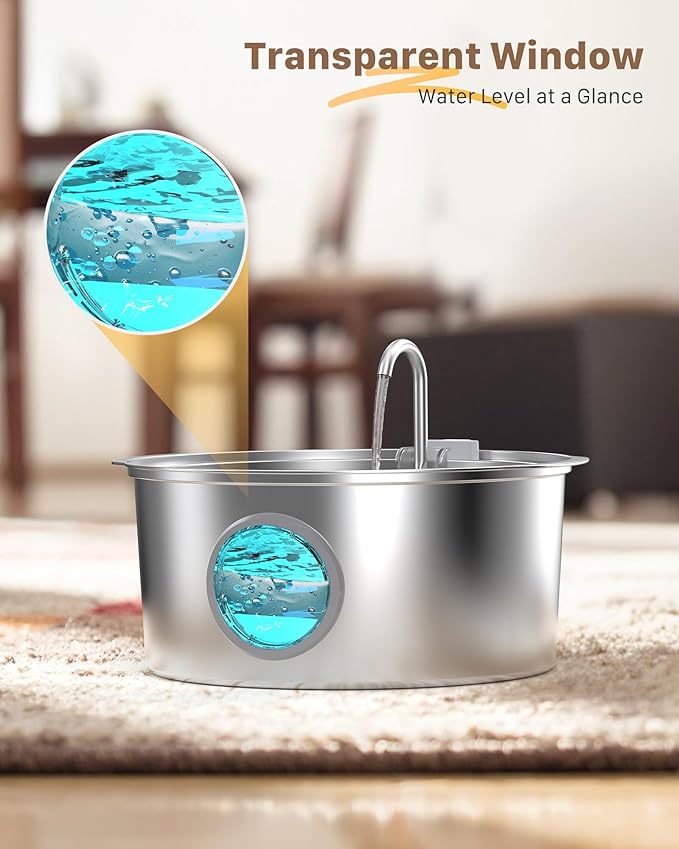 Dog Water Fountain for Large Dogs: Big Cat Water Fountain Stainless Steel