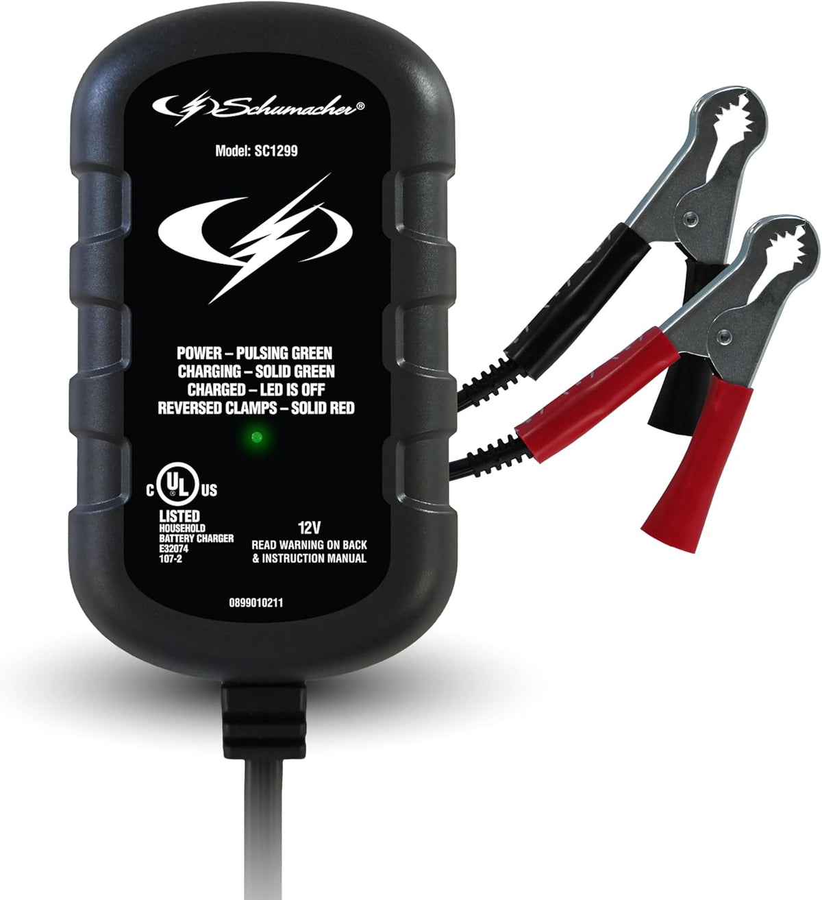 Schumacher Electric 0.8A Car Battery Charger & Maintainer, 12V – SC1299