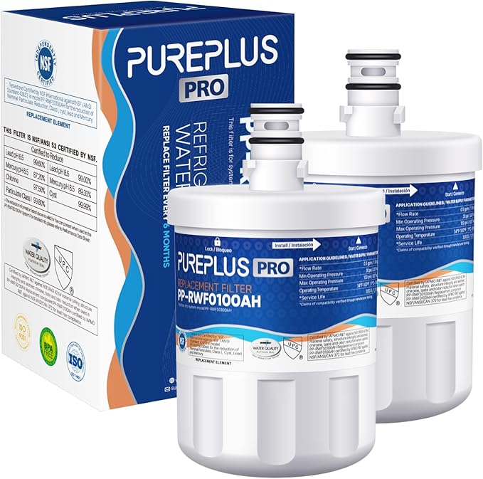 PUREPLUS PRO NSF/ANSI 53&42 Certified Refrigerator Water Filter Replaceme...