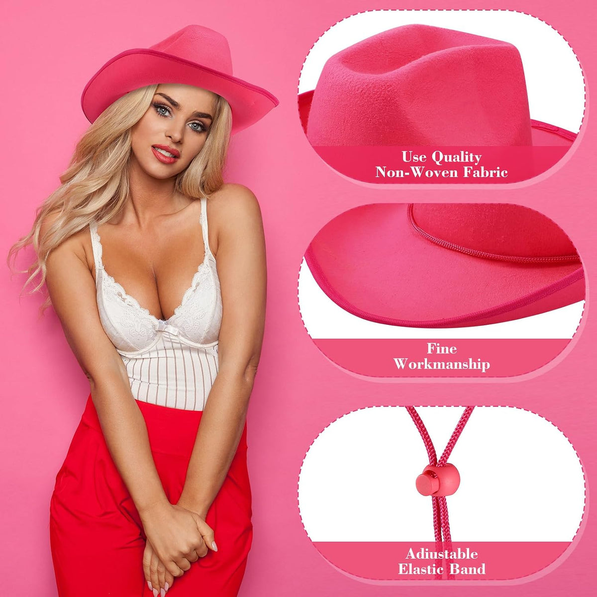 Coume 12 Pcs Adutls Cowboy Hats with Bandanas