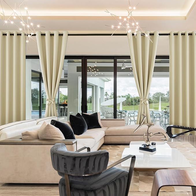 Hiasan Blackout Curtains for Bedroom, 60 x 84 Inches Long