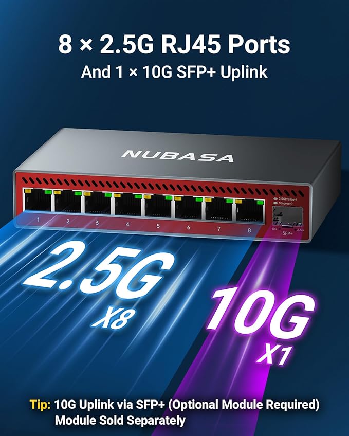 NUBASA 8-Port 2.5Gb Switch