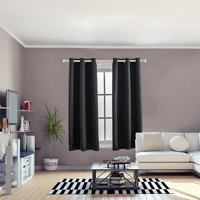 Anytime 100% Blackout Curtain 2 Panels Set, Thermal Insulated Window Drapes