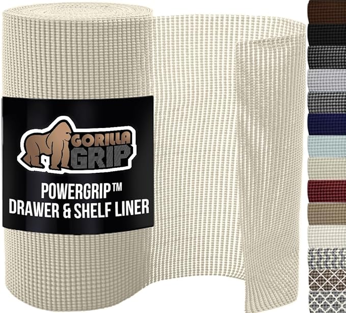 GORILLA GRIP powerGRIP Drawer Shelf and Cabinet Liner, Thick Strong Hold