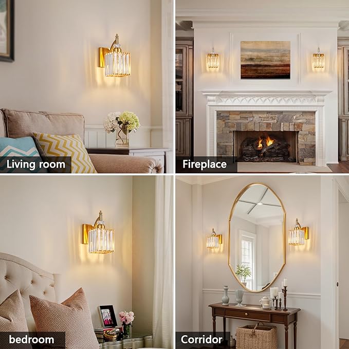 BBLLWJ Modern Wall Sconces Set of Two Gold Wall Sconces Indoor Wall Lamp