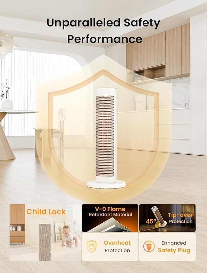 25" Space Heaters For Indoor Use Large Room, Electric Heaters For Indoor...