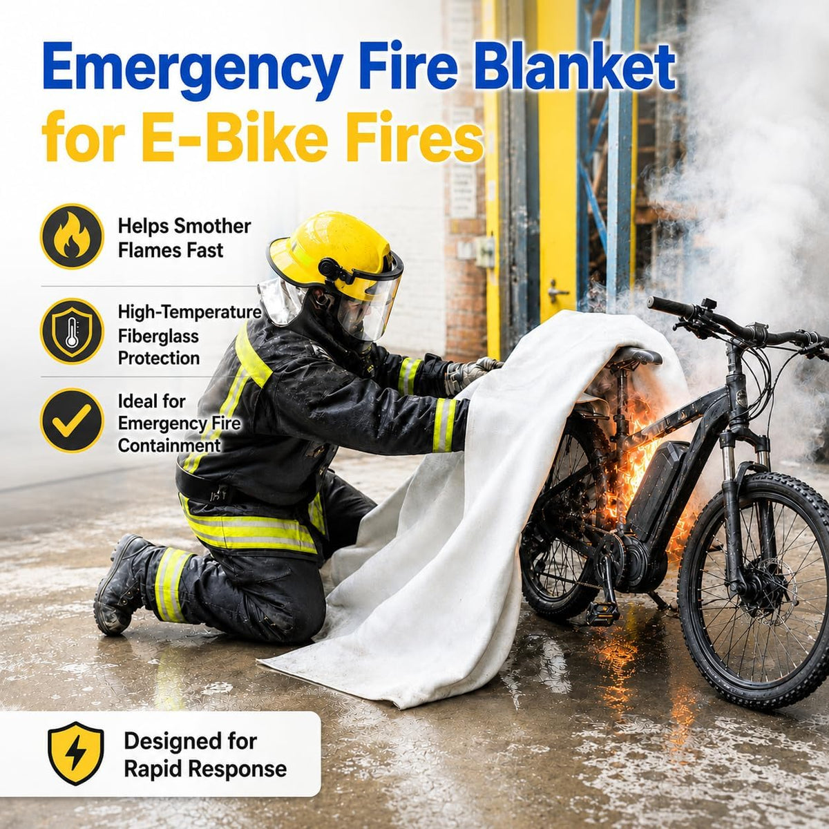 FLASLD Large Fire Blanket 6 x 8 ft, Fiberglass for Home, Kitchen & Camping