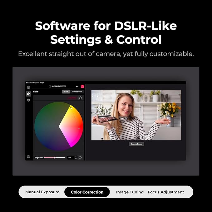 YOLOLIV YoloCam S3-4K Streaming Webcam, DSLR-Like Control, Cinematic Effects