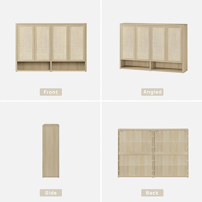 SICOTAS Rattan Shoe Storage Cabinet