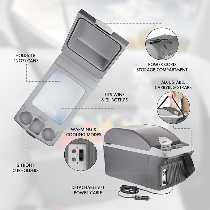 Wagan EL6214 Personal Thermoelectric Cooler/Warmer, 14 Liter Capacity, Portable
